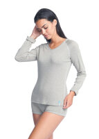 Long-sleeved raglan shirt for women with neurodermatitis - grey 32/34