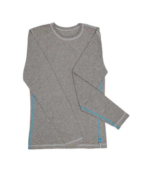 Long-sleeved shirt - silver-coated garments for girls with neurodermatitis - grey 146/152