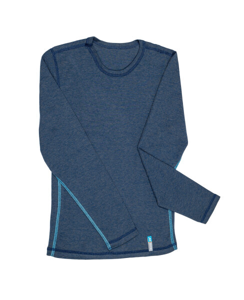 Long-sleeved shirt - silver-coated garments for boys with neurodermatitis - jeans blue 98/104