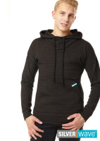 EMF Protection Mens Long-sleeved hooded Shirt - black 58/60