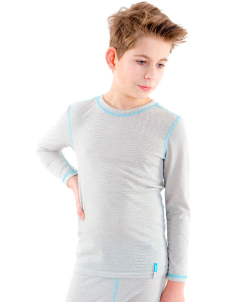 EMF Protection Boys Long-sleeved Shirt- beige 158/164