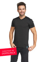 EMF Protection Mens V-Neck shirt - black - Pack of two 54/56